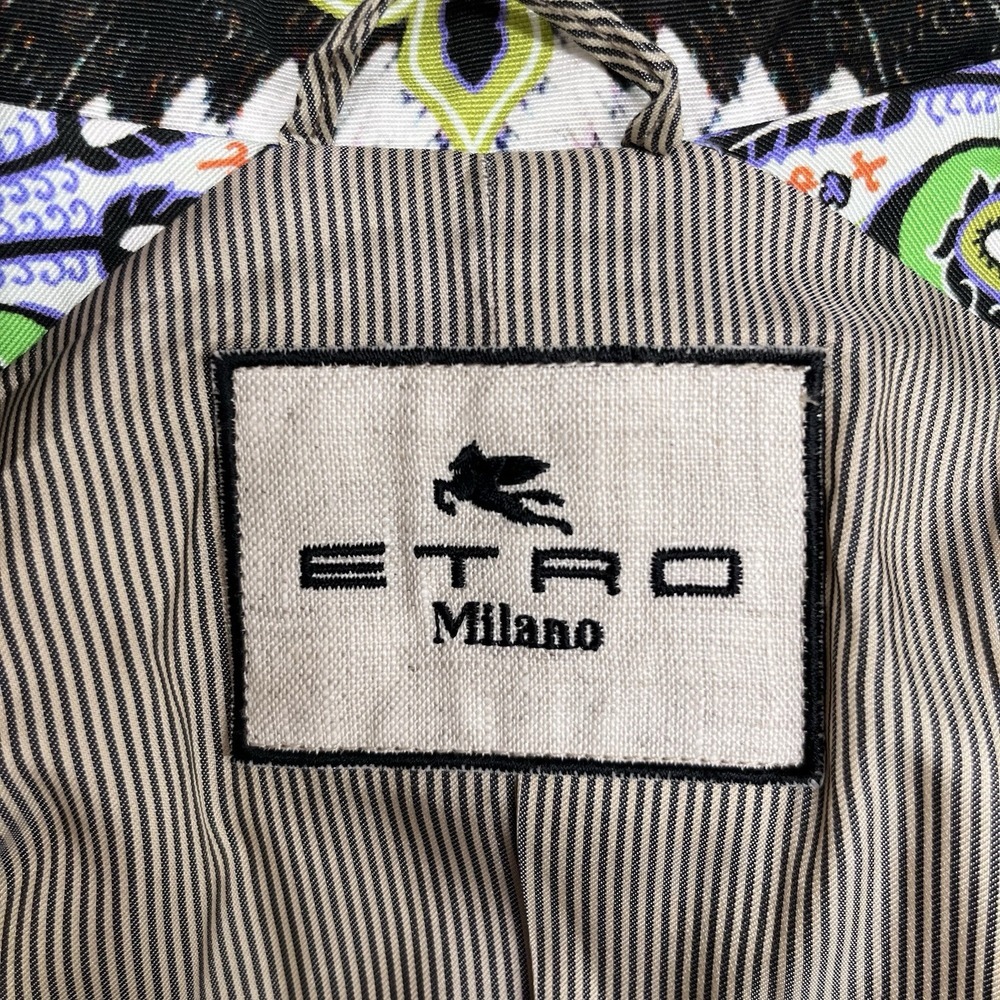 Etro Milano Jacket Multi Color FLoral & Paisley Print Suze 38 XS - Picture 6 of 6